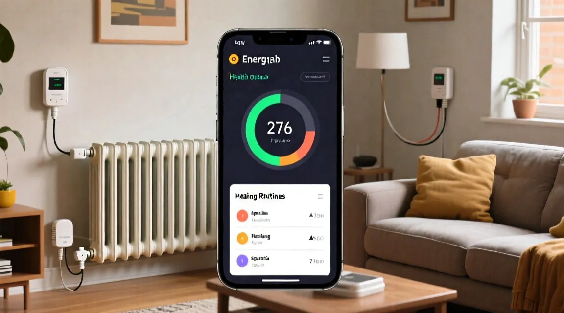 App de calefacción mostrando consumo y rutinas
