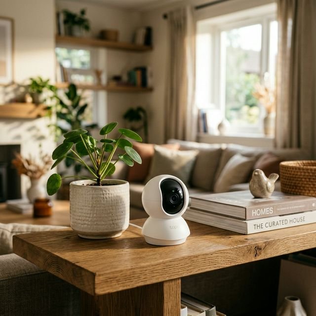 Cámara TP-Link Tapo C200 en marco de seguridad hogar